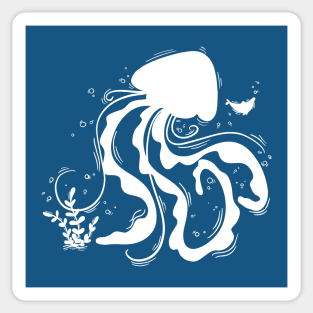 Jellyfish white drawing Sticker